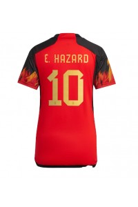 Belgia Eden Hazard #10 Fotballdrakt Hjemme Klær Dame VM 2022 Korte ermer